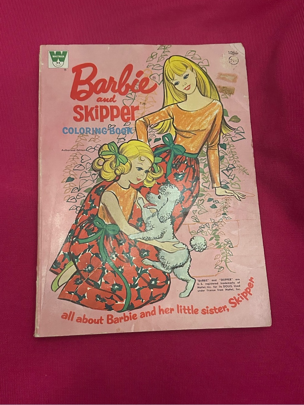 Mattel Barbie and Skipper Pink Vintage Coloring Book
